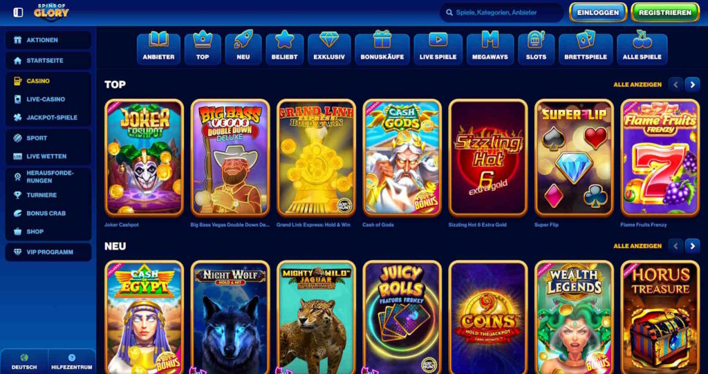 SpinsOfGlory Casino Spiele